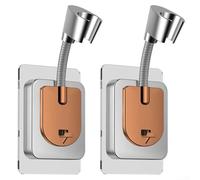 Lot de 2 supports de pommeau de douche, sans perçage, réglable à 360°, support mural à ventouse pour pommeau de salle de bain