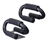 Lot de 2 supports de pompes robustes en forme de S avec tuyau en acier épais et prise en main confortable pour une protection sûre du poignet pendant le fitness pour les sessions Noir