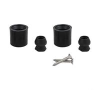 Lot de 2 supports de porte de remorque pour camping-car, remorque de cheval, butée de pare-chocs en caoutchouc avec douilles et vis en plastique, noir, 8 x 7,5 x 6 cm, accessoire de protection contre