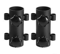 Lot de 2 supports de poteau d'auvent réglables - Tube fixe coupe-vent de 10 x 6,5 cm pour tente de camping en plein air