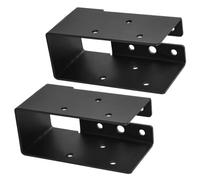 Lot de 2 supports de poutre pour bois - Connecteurs de construction en acier - Pour abri de jardin, pergola, aire de jeux - Pour toiture de terrasse, abri de jardin, pergola, main courante, rampe