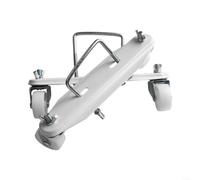 Lot de 2 supports de radiateur électrique avec roues rotatives à 360°, support de base mobile en acier au carbone robuste pour chauffage rempli d'huile, blanc