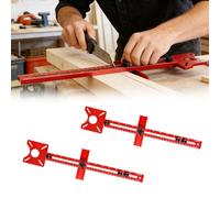 Lot de 2 supports de rainure de fraisage 4 en 1 - Réglable - En alliage d'aluminium - Pour couper des cercles, des bords, des fentes rondes (rouge)