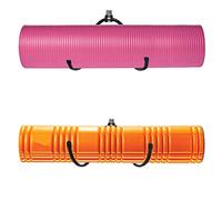 Lot de 2 supports de rangement en mousse pour tapis de yoga - Support mural solide de qualité pour salle de bain, salle de yoga, massage, rouleau d'exercice musculaire, taille réglable, jusqu'à 9 kg