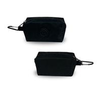 Lot de 2 supports de sacs à déjections canines pour laisse avec clip en métal, support de sac à déjections canines mains libres, s'adapte à n'importe quelle ceinture de laisse de chien (noir)