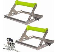 Lot de 2 supports de scie réglables en acier inoxydable 201 - Hauteur réglable de 4,6 à 13 cm, roulettes de support pour une coupe précise, pliable et inoxydable, idéal pour l'atelier et le chantier