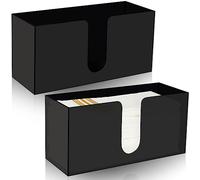 Lot de 2 supports de serviettes en papier pliables - Distributeur de serviettes en papier acrylique pour invités - Pliage en C - Noir - 26 x 11 x 13 cm