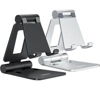 Lot De 2 Supports De Téléphone Portable Pliables Entièrement Réglables Compatibles Avec Iphone 15 14 13 12 11 Pro Xs Max Xr X 8,Tous Les Téléphones,Noir Et Argenté(Q617)