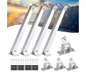 Lot de 2 supports de toit pour panneau solaire - Montage mural - Extra long - 1040 mm - Réglable de 0 à 60° - Pour toit plat