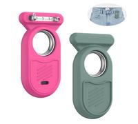 Lot de 2 supports de traceur GPS pour Samsung, MOWYEOK - En silicone souple - Caché - Compatible avec Samsung Galaxy, Smarttag2, convient pour clés, portefeuille, bagages - Vert + rouge