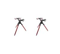 Lot de 2 supports de trépied pour canne à pêche en alliage d'aluminium pour kayak marin long rouge 39 cm
