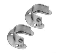 Lot de 2 supports de tringle à bride pour tringle de placard en acier inoxydable très résistant, capacité de charge de 100 kg, finition argentée (25 mm)