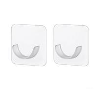 Lot de 2 supports de tringle à rideau de douche transparents à fixation murale - Support sans perçage pour rails de 1,5 à 2,2 cm de diamètre, capacité de charge de 5 kg, crochet de rangement de salle