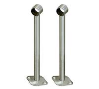 Lot de 2 supports de tringle à rideaux en acier inoxydable pour fixation au plafond et penderie (300 mm)