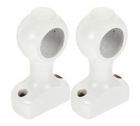 Lot de 2 supports de tringle à rideaux en bois - Crochets ronds - Support central pour rideau de - Support de montage de tringle à rideau de rechange en bois blanc - Guide mural