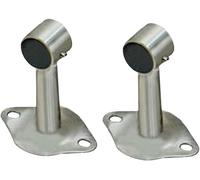 Lot de 2 supports de tringle à rideaux PES en acier inoxydable - Support central de plafond - Raccords de rail de penderie - Support d'extrémité de tringle à vêtements (100 mm)