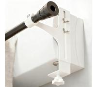 Lot de 2 Supports de Tringle à Rideaux sans Perçage - Fixations Universelles pour Coffre de Volet Roulant ou Fenêtre, Porte-Tringle Métal Blanc, Installation Facile, Qualité Haut de Gamme