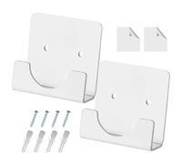 Lot de 2 supports de tringle en acrylique - Support mural de douche, clips de support de penderie | Fixation de tringle autocollante pour salle de bain, placard, cuisine, support de tuyau invisible