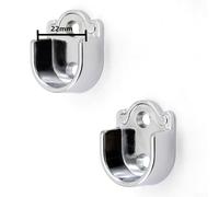 Lot de 2 supports de tube pour tringle de penderie avec extrémité ronde, construction en alliage de zinc pour la maison ou le magasin (22 mm)