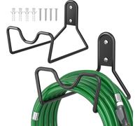 Lot de 2 supports de tuyau d'arrosage en métal pour tuyau d'arrosage Noir