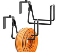 Lot de 2 supports de tuyau d'arrosage en métal - Support mural robuste pour montage mural - Enrouleur de tuyau réglable pour tuyaux d'eau - Rallonge de rangement