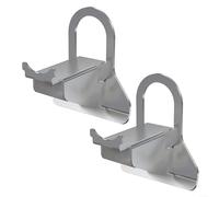 Lot de 2 supports de tuyau de piscine en acier inoxydable gris pour tuyau de piscine Intex de 26 à 38 mm de diamètre - Résistant aux intempéries - Économie d'espace - Installation facile dans le