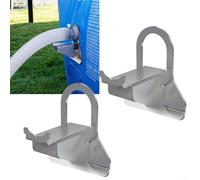 Lot de 2 supports de tuyau de piscine en acier inoxydable pour piscines Intex - Support de tuyau robuste - Résistant à la rouille et aux intempéries - Convient aux tuyaux de 26 à 38 mm de diamètre