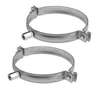Lot de 2 supports de tuyau galvanisés Ø 100 mm / Ø 10 cm - Collier de montage mural ou plafond - Supports de tuyau en PVC - Fixation pour canal métallique - Support de tuyau rigide