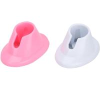 Lot de 2 supports de vernis à ongles en caoutchouc souple anti-déversement - Outils de manucure pour salon de manucure - Design professionnel - Rose et blanc