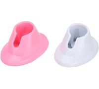 Lot de 2 supports de vernis à ongles en caoutchouc souple - Anti-déversement - Outils de manucure pour salon de manucure - Design professionnel des pieds - Soins des mains (rose, blanc), rose/blanc