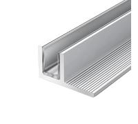 Lot de 2 supports de verre en aluminium de 100,3 cm pour garde-corps et porte de douche, canal inférieur antirouille F-Track pour panneau sans cadre de 8 à 12 mm