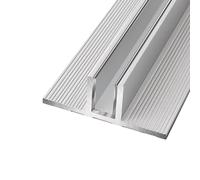Lot de 2 supports de verre en aluminium de 100,3 cm pour garde-corps et porte de douche, canal inférieur antirouille F-Track pour panneau sans cadre de 8 à 12 mm
