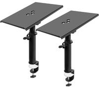 Lot de 2 supports d'enceintes de bureau, réglables en hauteur et en inclinaison, angle de 0 à 12°, pour haut-parleurs d'étagère, ordinateurs portables et projecteurs
