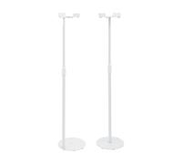 Lot de 2 supports d'enceintes en métal blanc - Réglable en hauteur - Pour mini boîtes, haut-parleurs arrière, pour familles, studios d'enregistrement