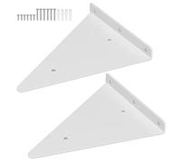 Lot de 2 supports d'étagère flottante, équerres pour étagères murales triangulaires invisibles, support d'étagère murale pour décoration de salon, chambre (170 x 230) - Blanc