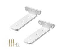 Lot de 2 supports d'étagère flottants en métal, supports d'étagère murale cachés en L pour étagères, pour bibliothèque, capacité de charge de 200 kg, avec vis (blanc, 150 mm)