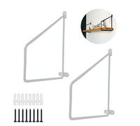 Lot de 2 supports d'étagère murale à angle droit, design vintage en fonte, support d'étagère flottante, pour garage, maison, jardin, bureau, avec accessoires à vis (noir) 40 cm