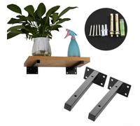 Lot de 2 supports d'étagère muraux en fer de qualité industrielle pour supporter des charges lourdes et économiser de l'espace - 25 cm