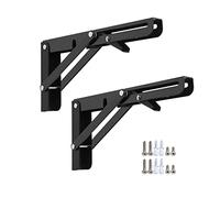 Lot de 2 Supports d'étagère muraux, Support Flottant Industriel, for Salle Bain, Cuisine, Garage, décoration, Charge 200 LB, Robuste(Black,35cm/13.7in)