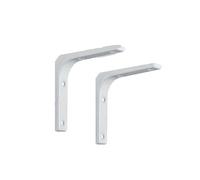 Lot de 2 supports d'étagère robustes en fer forme L, d'angle à angle droit for fixation murale meubles - Quincaillerie support pour Salon Chambre charges lourdes(White100x100mm)