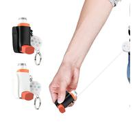 Lot de 2 supports d'inhalateur d'asthme en cuir avec étui rétractable pour adultes et enfants, inhalateurs non inclus (noir + blanc)