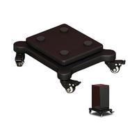 Lot de 2 supports d'isolation pour caisson de basses, base de haut-parleur à double niveau avec roues, design résistant aux chocs pour home cinéma et studio, robuste et léger