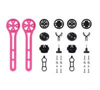 Lot de 2 supports d'ordinateur de vélo compatibles avec Garmin Cat Eye - Support d'extension de guidon en nylon avec adaptateur intégré pour caméras d'action - Rouge