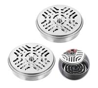 Lot de 2 supports en acier inoxydable pour spirales de moustiques, porte-encens, en bois de santal, pour la maison, le jardin, le camping, la pêche, les voyages