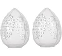 Lot de 2 supports en plastique blanc portable en forme d'œuf pour éponge de maquillage, outils de beauté, mélangeurs et éponges