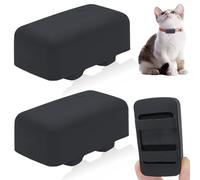 Lot de 2 supports en silicone compatibles avec le mini traqueur Tractive Cat, accessoires en caoutchouc anti-rayures et sécurisés et robustes pour collier de chien (noir)