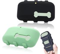 Lot de 2 supports en silicone compatibles avec traqueur GPS Tractive XL,accessoires durables,anti-rayures et sécurisés avec sangle pour collier de chien (noir,vert)