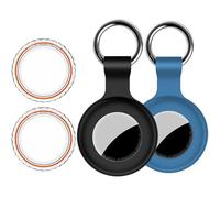 Lot de 2 supports étanches IPX8 pour Airtag Apple Air Tags avec porte-clés Air Tag, coque GPS antichoc [anti-rayures] [PC + silicone] étui Air-Tag pour animaux domestiques, enfants, clés, bagages,