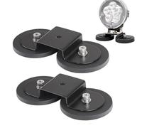 Lot de 2 supports magnétiques en forme de N pour projecteur de travail LED, gyrophare, phare supplémentaire pour voiture et tout-terrain, 12 aimants 45 kg, Ø 88 mm, pas de perçage