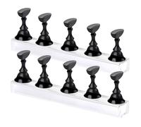 Lot de 2 supports magnétiques pour faux ongles avec base transparente réutilisables pour débutants et professionnels.